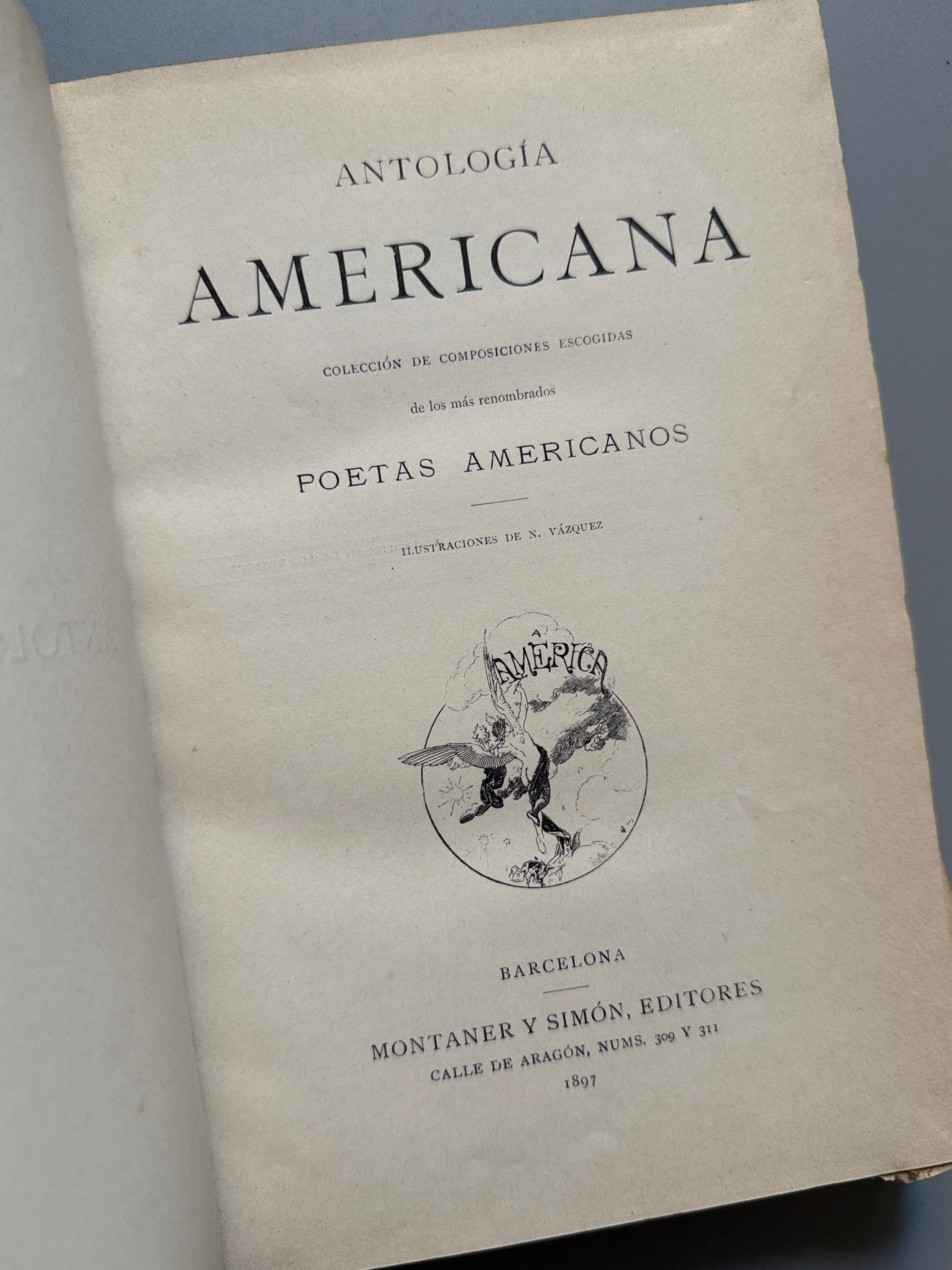 Libro de: Antología americana - Montaner y Simón, 1897