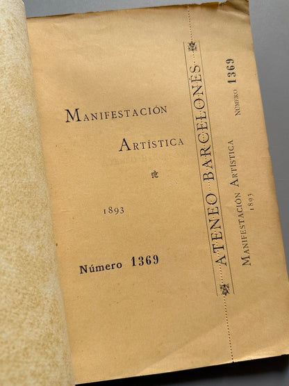 Libro de: Manifestación artística del Ateneo Barcelonés, s.a - Imprenta de Henrich y Cia, 1893