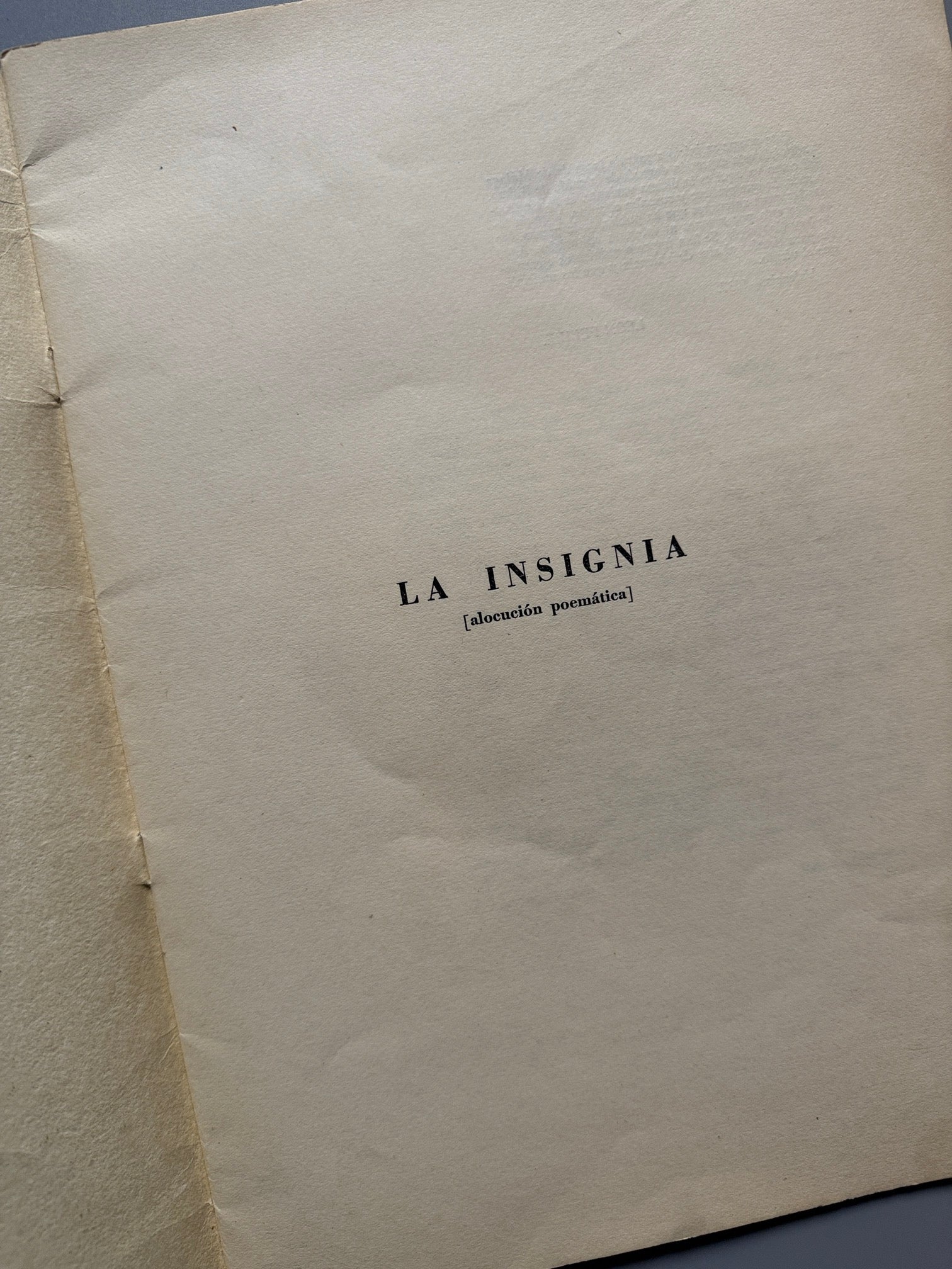 Libro de: La Insignia, León Felipe. Guerra Civil Española - Ediciones Insignia, 1938