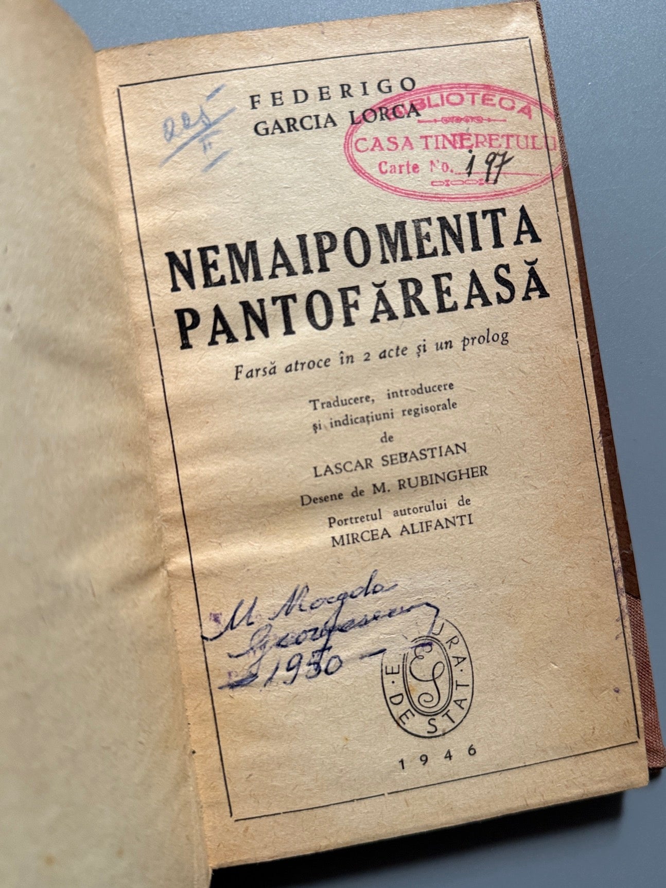 Nemaipomerita pantofareasa. La zapatera prodigiosa, Federico García Lorca, 1946