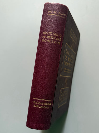 Libro de: Recetario de medicina doméstica, Doctor N. Blau - Librería de la viuda Castells, ca. 1930.