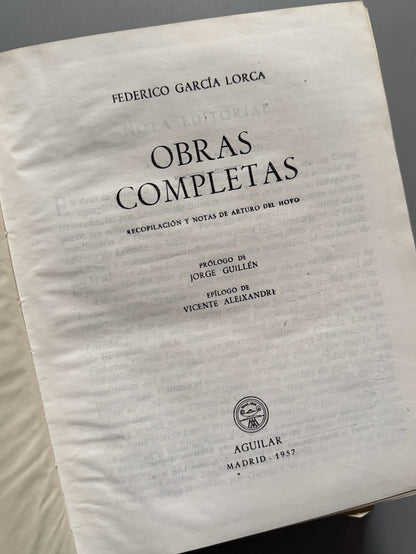 Libro de: Obras completas, Federico García Lorca - Aguilar, 1957