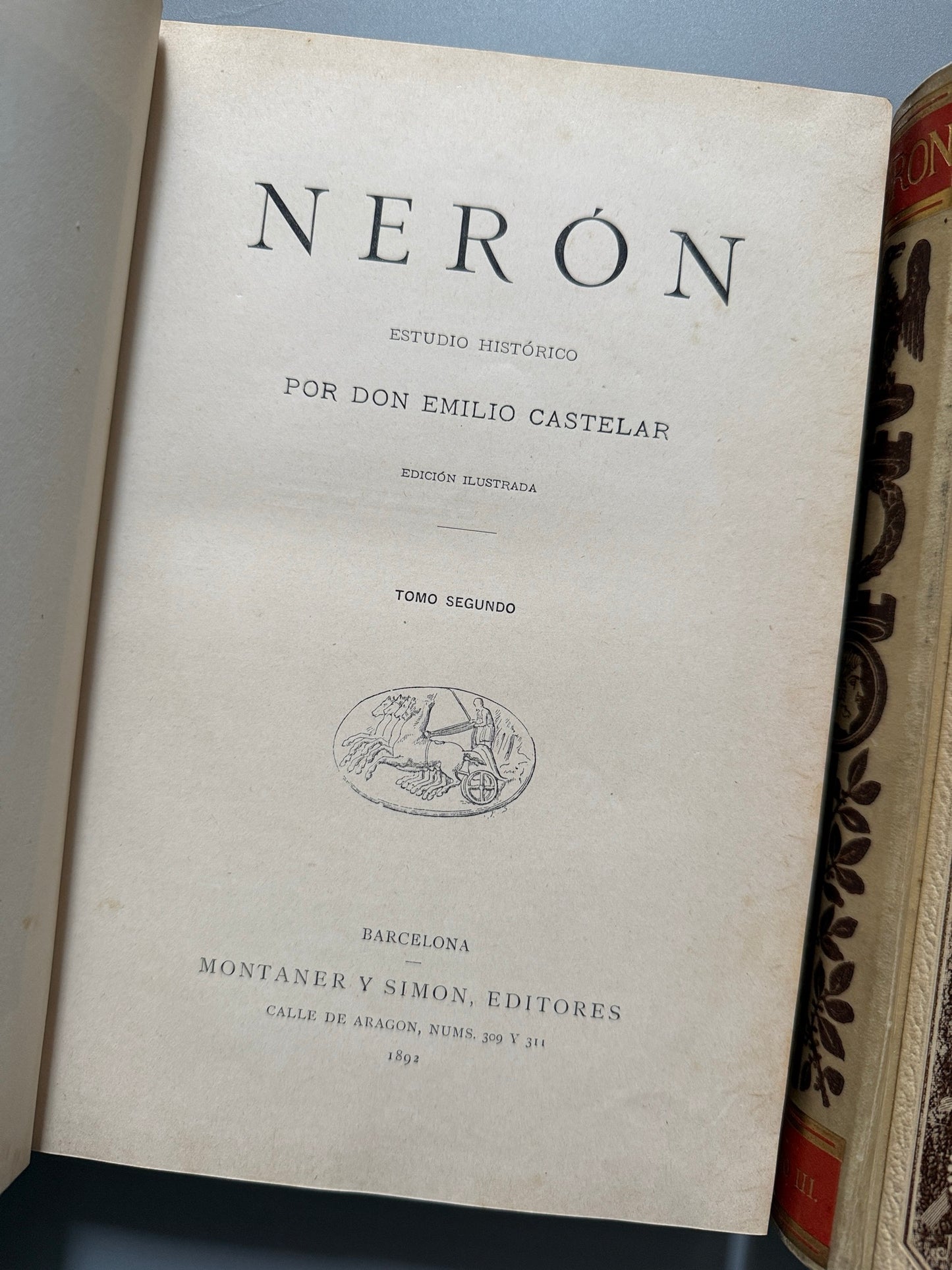 Libro de: Nerón. Estudio histórico, Emilio Castelar - Montaner y Simón, 1891