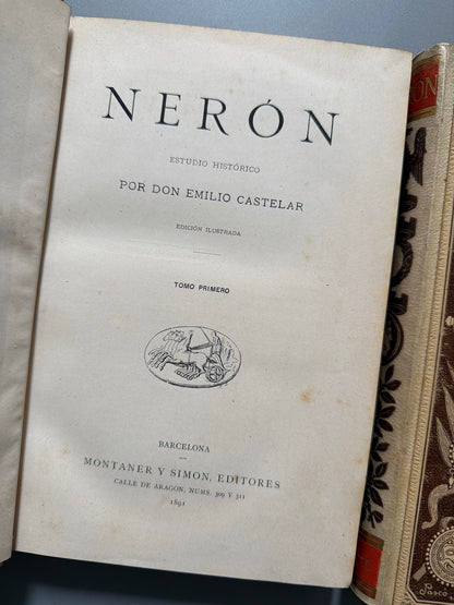 Libro de: Nerón. Estudio histórico, Emilio Castelar - Montaner y Simón, 1891