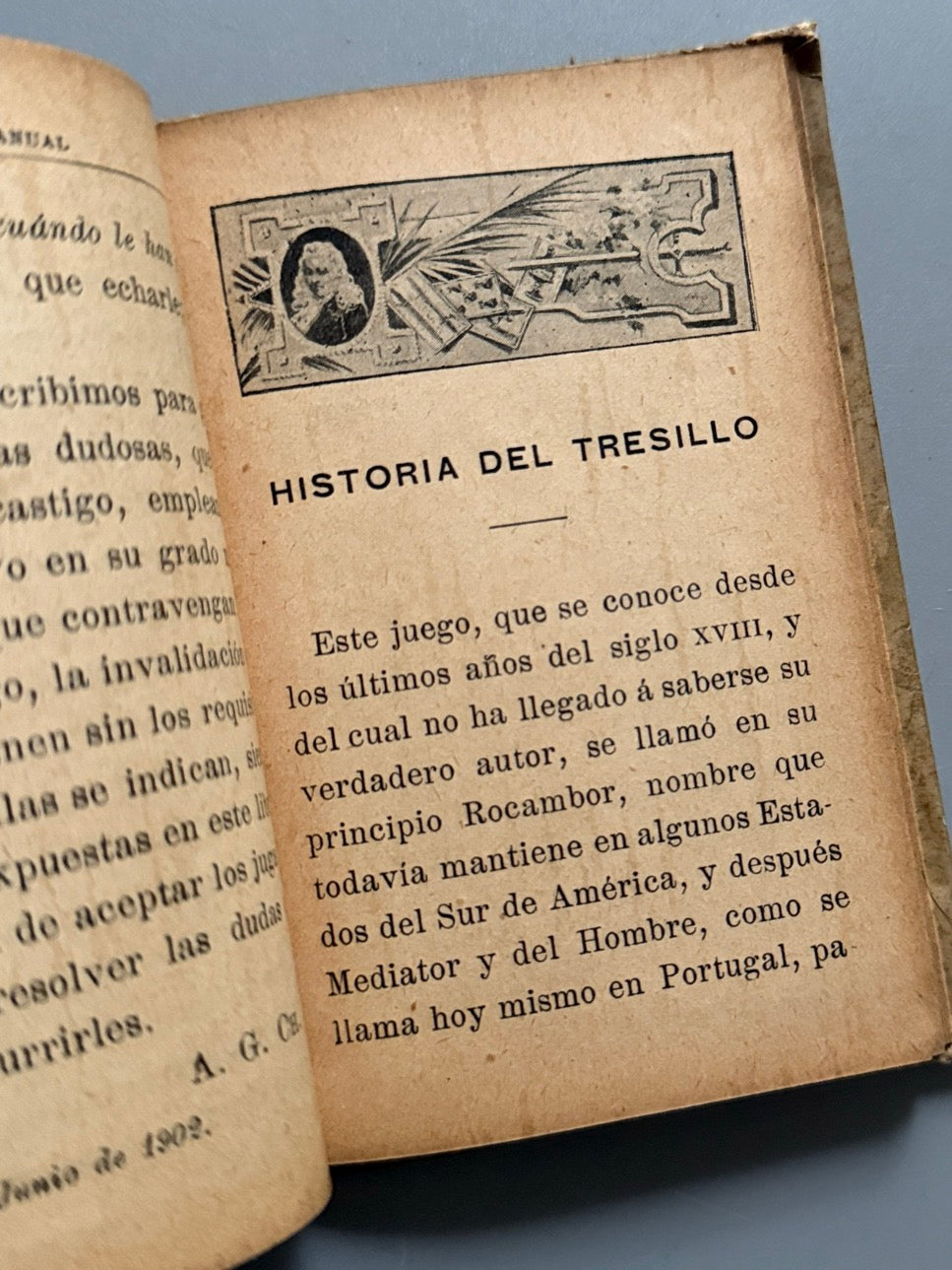 Libro de: Nuevo manual del juego del tresillo, A. G. Ch - Casa Editorial Saturnino Calleja, ca. 1900