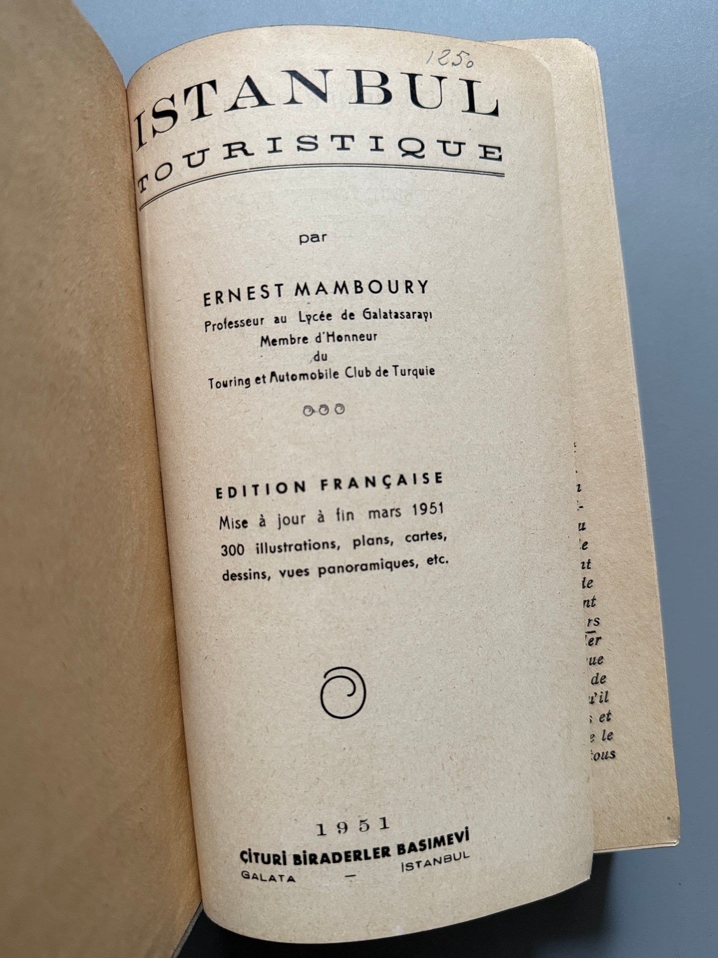 Libro de: Istanbul touristique, Ernest Mamboury - Cituri Biraderler Basimevi, 1951