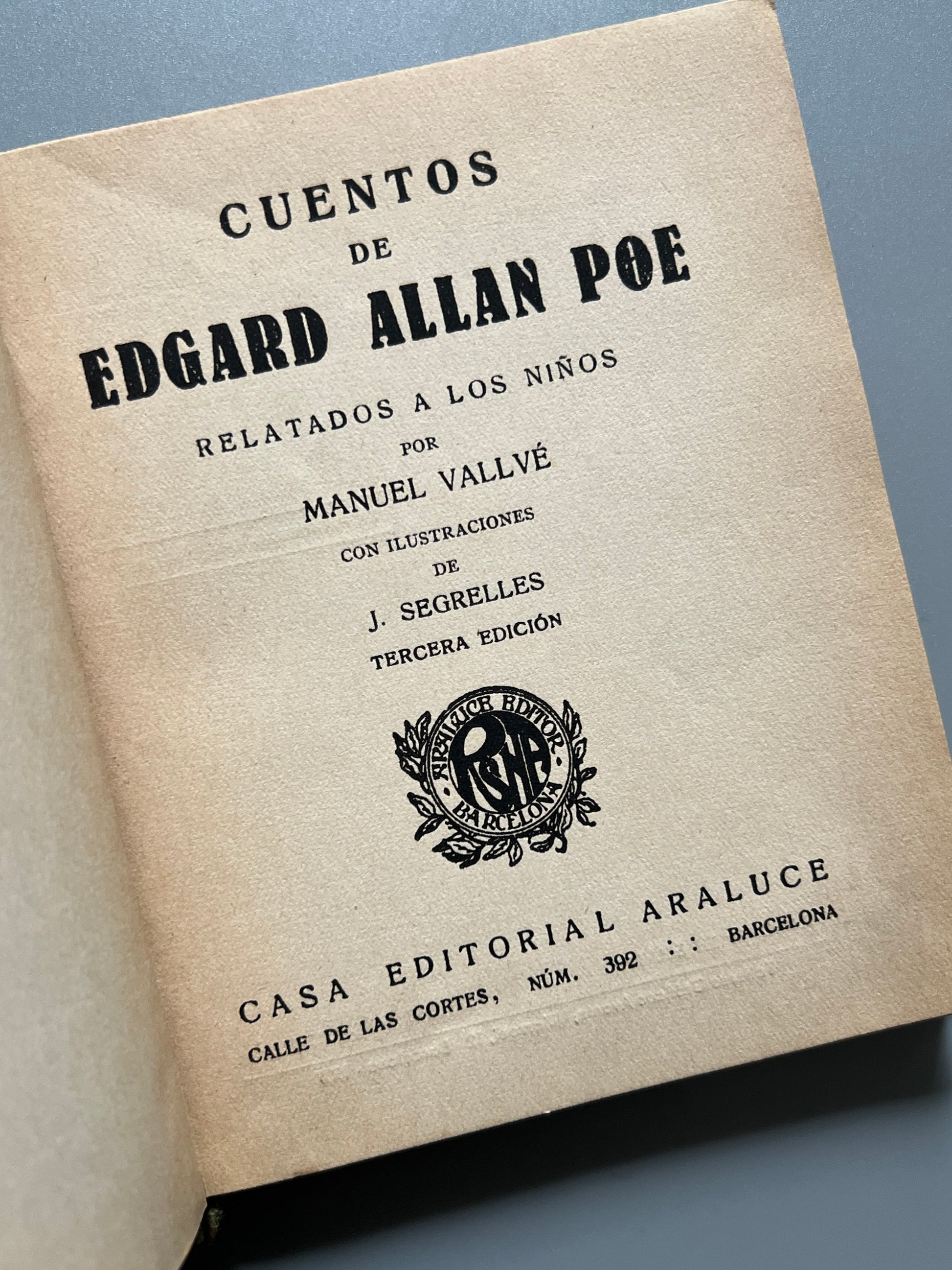 Libro de: Cuentos de Edgard Allan Poe, Edgar Allan Poe - Casa Editorial Araluce, 1937