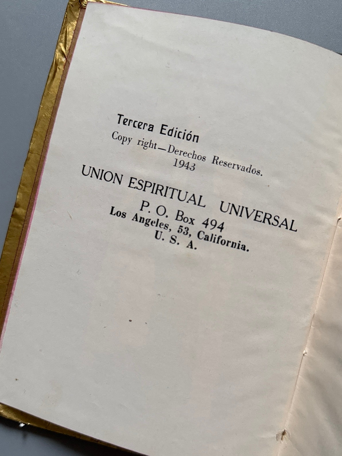 Libro de: El libro dorado, El dorado Khan (OM. Cherenzi Lind) - Unión Espiritual Universal, 1951