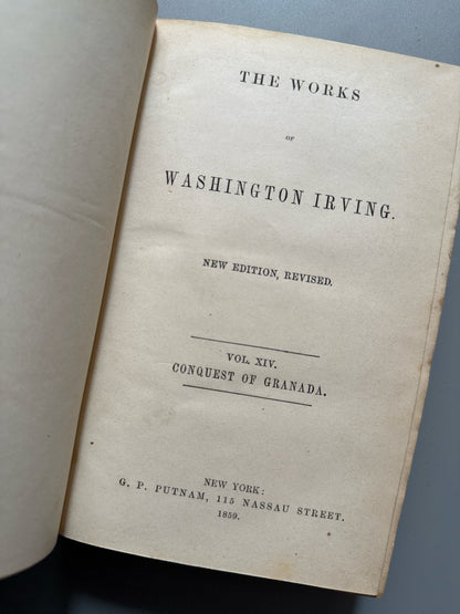 Libro de: The crayon miscellany y The conquest of Granada, Washington Irving - G. P. Putnam, 1859