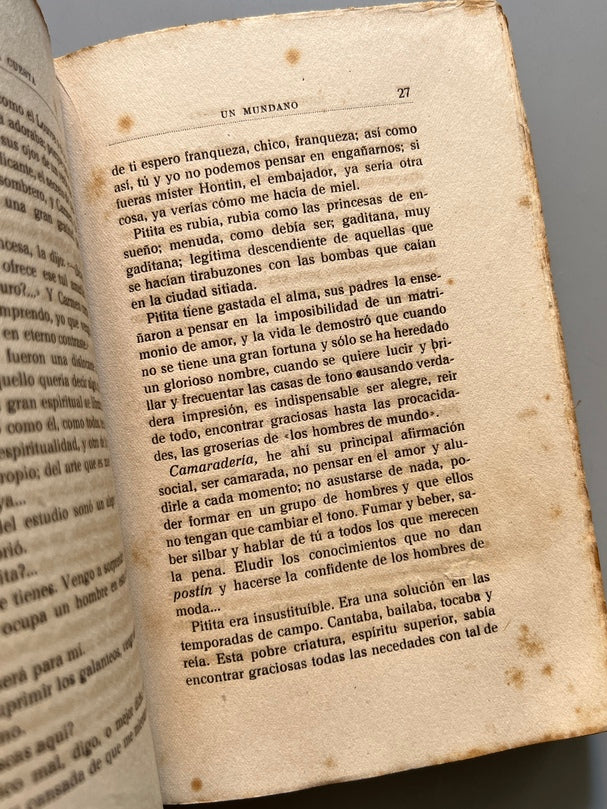 Libro de: Un Mundano - Miguel De La Cuesta - Libreria De La Viuda De Pueyo, 1918