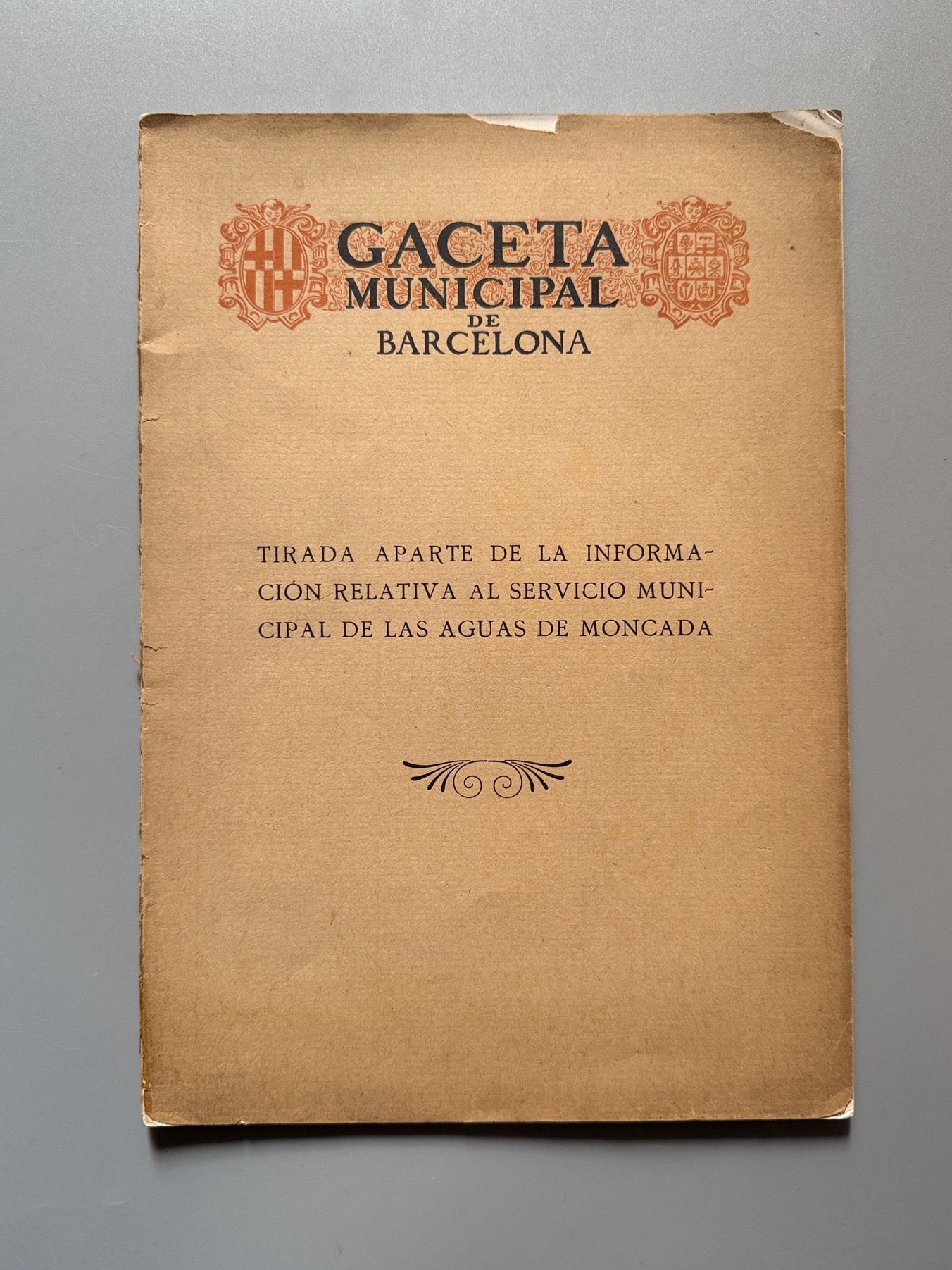 Servicio Municipal de las aguas de Moncada - Gaceta Municipal de Barcelona, 1917