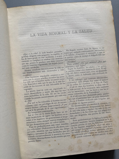 Libro de: La vida normal y la salud, Doctor J. Rengade - Montaner y Simón, 1886