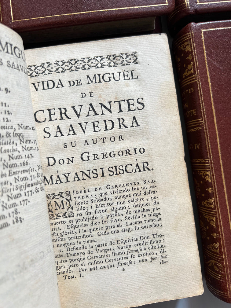 Libro de: Don Quixote De La Mancha - Miguel De Cervantes - P. Gosse Y A. Moetjens, 4 Tomos. La Haya. 1744