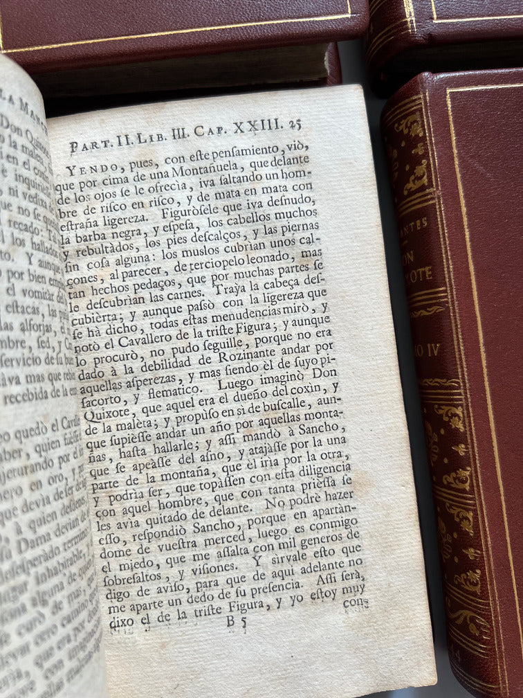 Libro de: Don Quixote De La Mancha - Miguel De Cervantes - P. Gosse Y A. Moetjens, 4 Tomos. La Haya. 1744