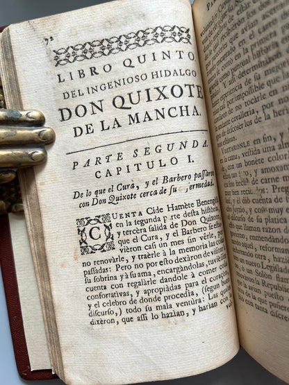 Libro de: Don Quixote De La Mancha - Miguel De Cervantes - P. Gosse Y A. Moetjens, 4 Tomos. La Haya. 1744