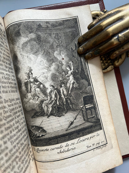 Libro de: Don Quixote De La Mancha - Miguel De Cervantes - P. Gosse Y A. Moetjens, 4 Tomos. La Haya. 1744