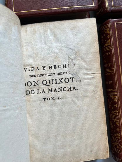 Libro de: Don Quixote De La Mancha - Miguel De Cervantes - P. Gosse Y A. Moetjens, 4 Tomos. La Haya. 1744