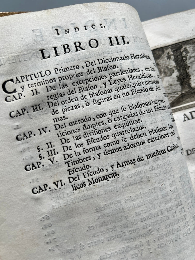 Libro de: Adarga Catalana, Arte Heraldica - Francisco Xavier De Garma - Imprenta De Mauro Martí, 1753, 2 Tomos