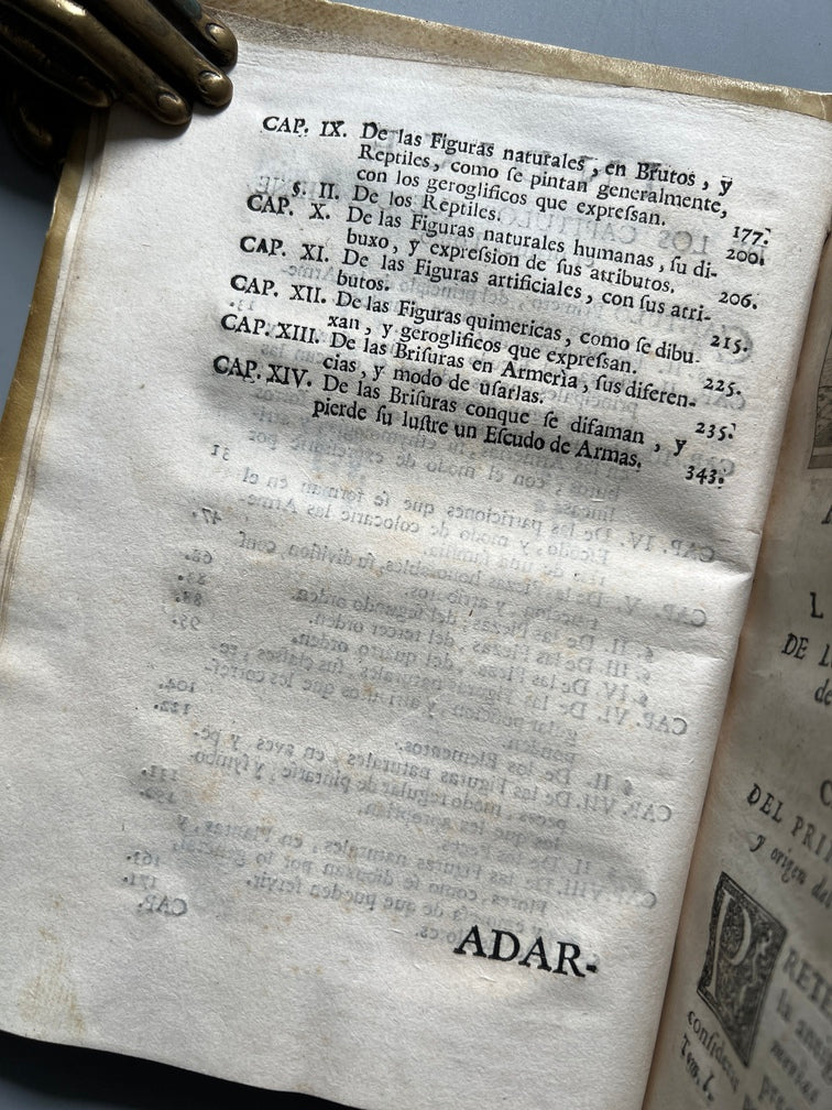 Libro de: Adarga Catalana, Arte Heraldica - Francisco Xavier De Garma - Imprenta De Mauro Martí, 1753, 2 Tomos