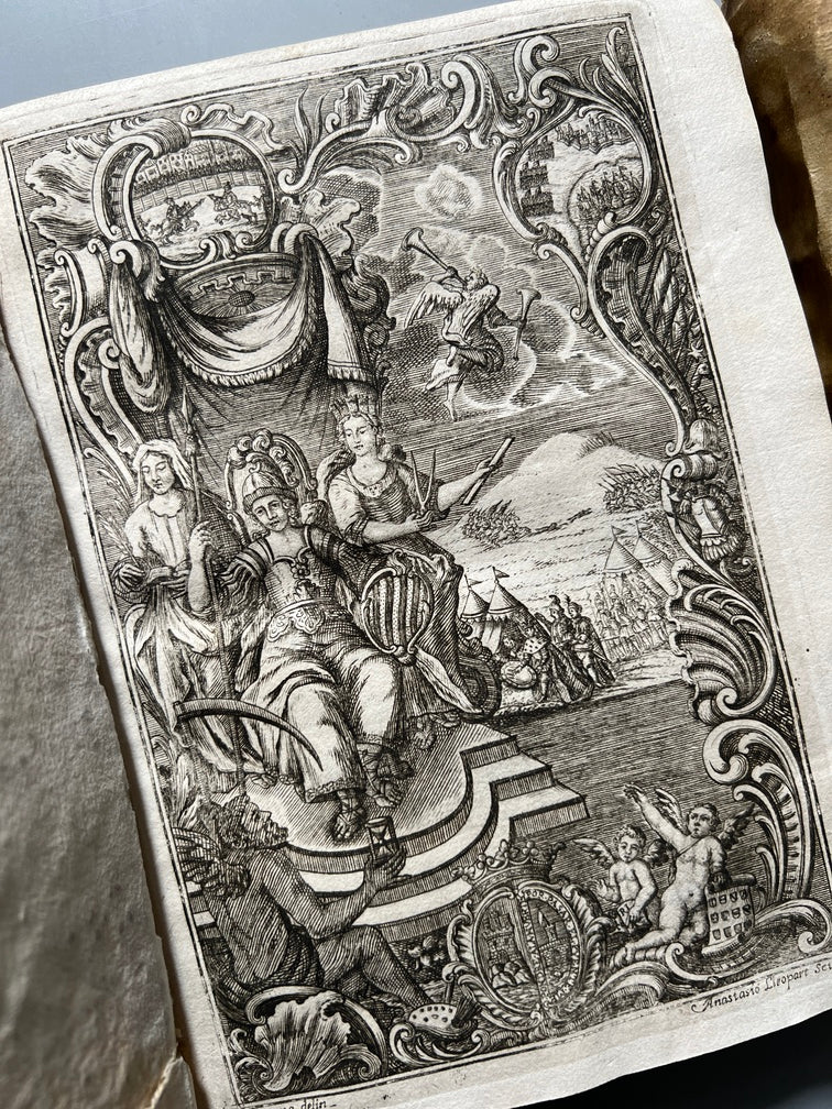 Libro de: Adarga Catalana, Arte Heraldica - Francisco Xavier De Garma - Imprenta De Mauro Martí, 1753, 2 Tomos