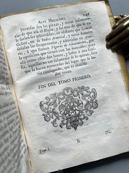 Libro de: Adarga Catalana, Arte Heraldica - Francisco Xavier De Garma - Imprenta De Mauro Martí, 1753, 2 Tomos