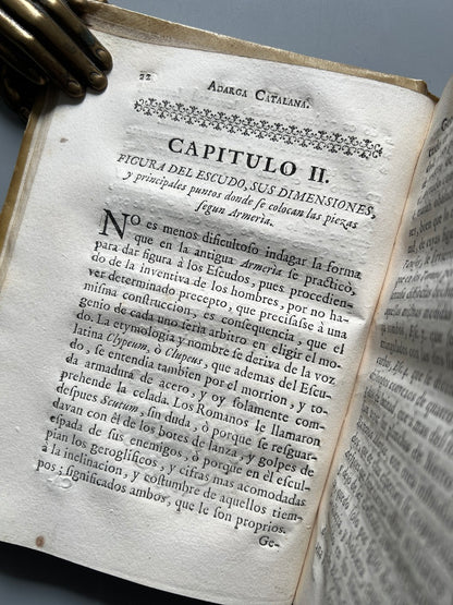 Libro de: Adarga Catalana, Arte Heraldica - Francisco Xavier De Garma - Imprenta De Mauro Martí, 1753, 2 Tomos