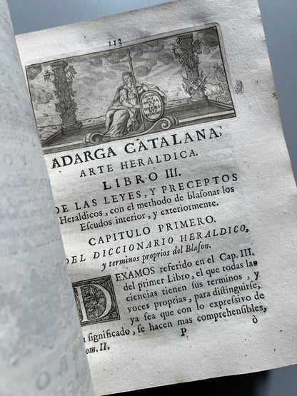 Libro de: Adarga Catalana, Arte Heraldica - Francisco Xavier De Garma - Imprenta De Mauro Martí, 1753, 2 Tomos