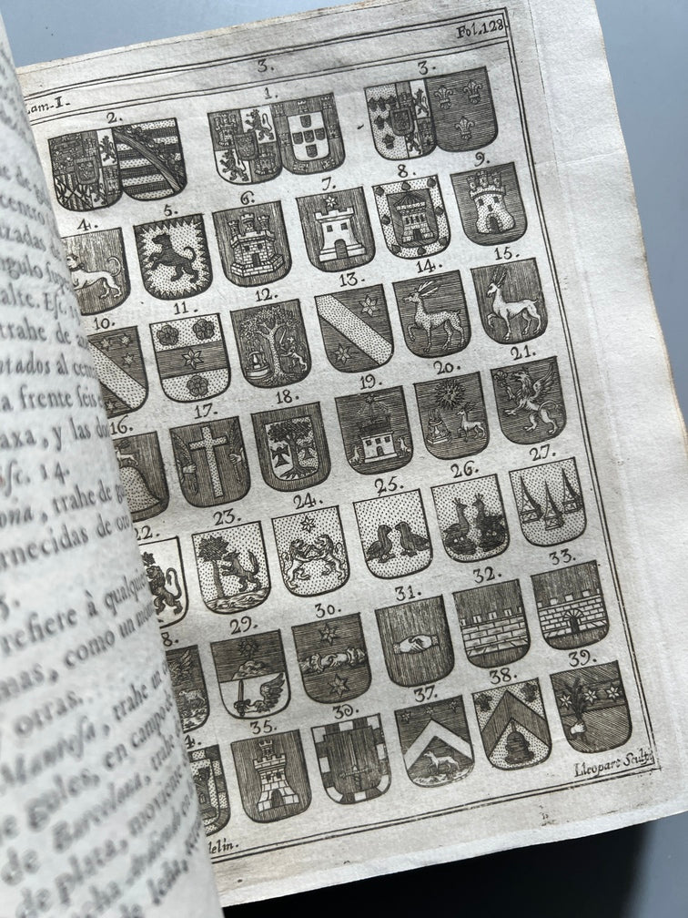 Libro de: Adarga Catalana, Arte Heraldica - Francisco Xavier De Garma - Imprenta De Mauro Martí, 1753, 2 Tomos