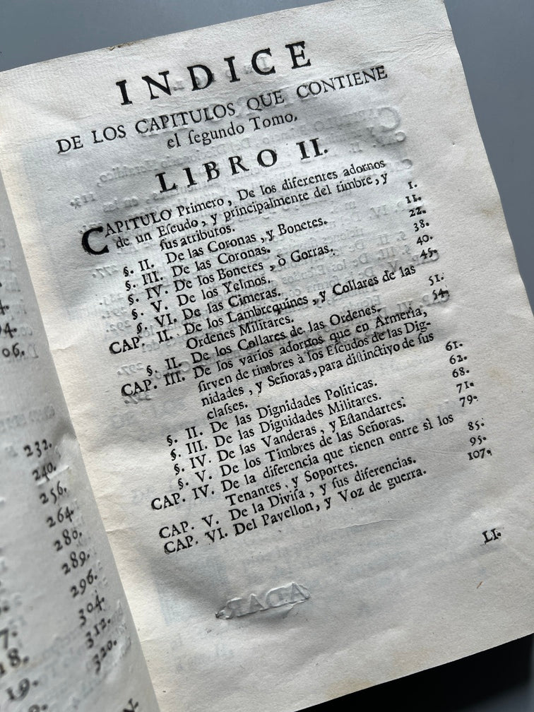 Libro de: Adarga Catalana, Arte Heraldica - Francisco Xavier De Garma - Imprenta De Mauro Martí, 1753, 2 Tomos