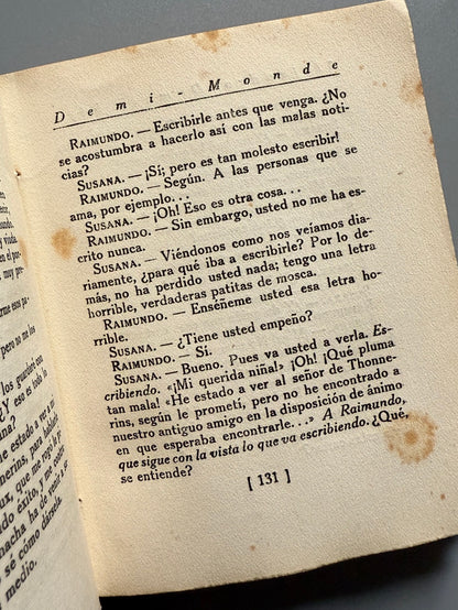 Libro de: Demi-monde, Alejandro Dumas (hijo) - Editorial Estrella, 1919