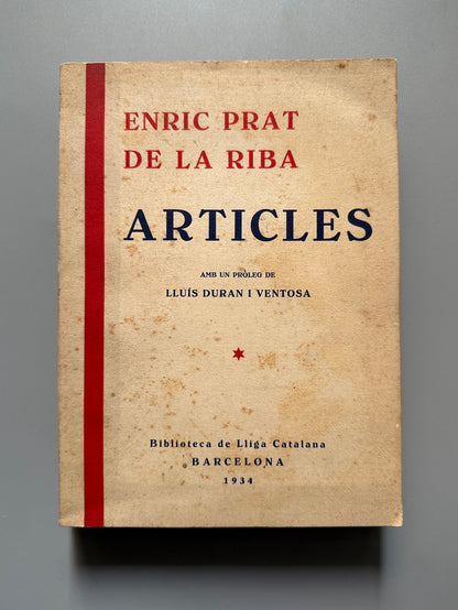 Articles, Enric Prat de la Riba - Biblioteca de Lliga Catalana, 1934