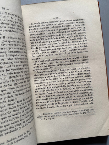 Libro de: Felipe II y la liga de 1571 contra el turco, Miguel Sanchez  - Madrid, 1868