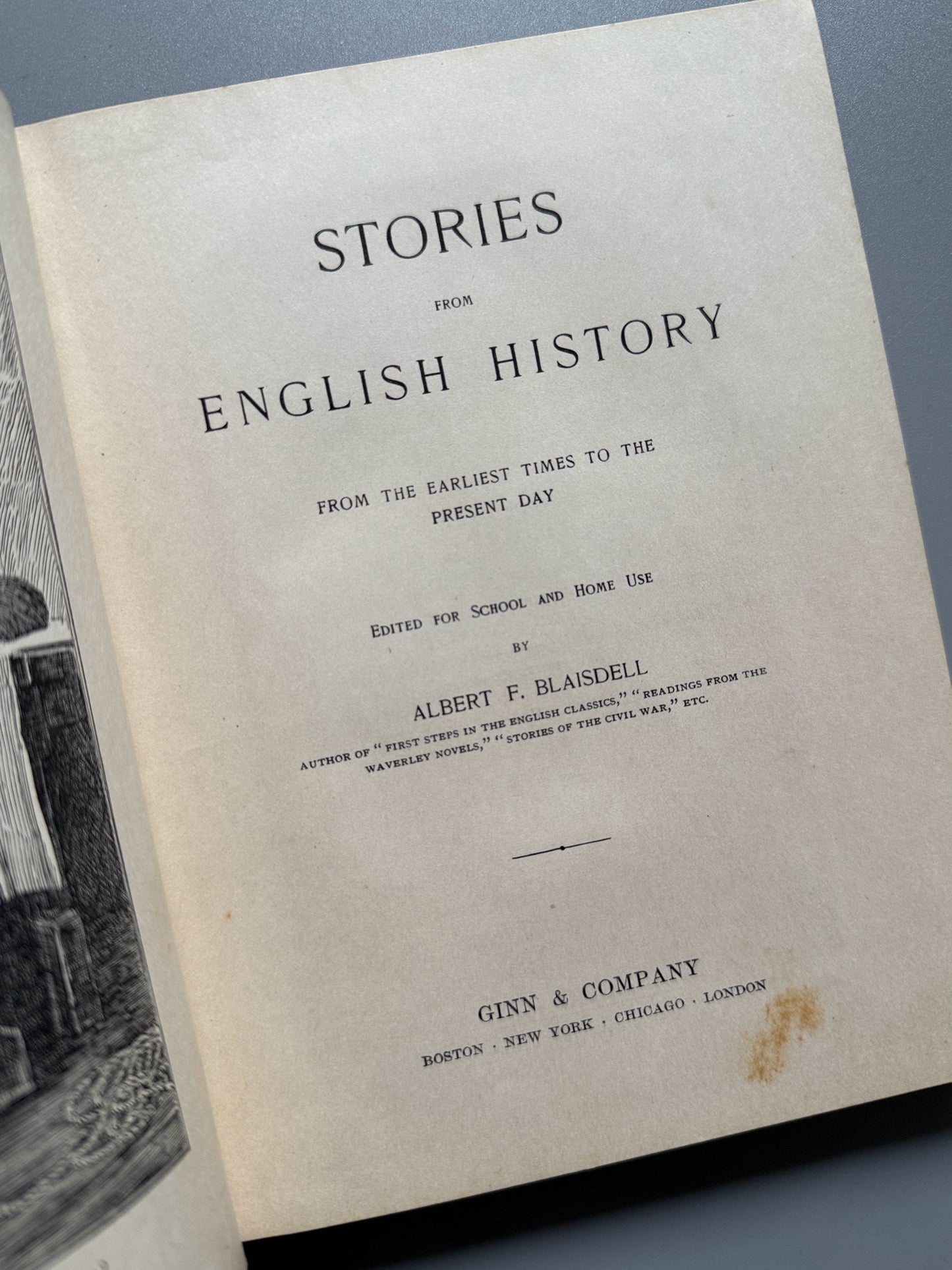 Libro de: Stories from english history, Albert F. Blaisdell - Ginn & Company, 1897