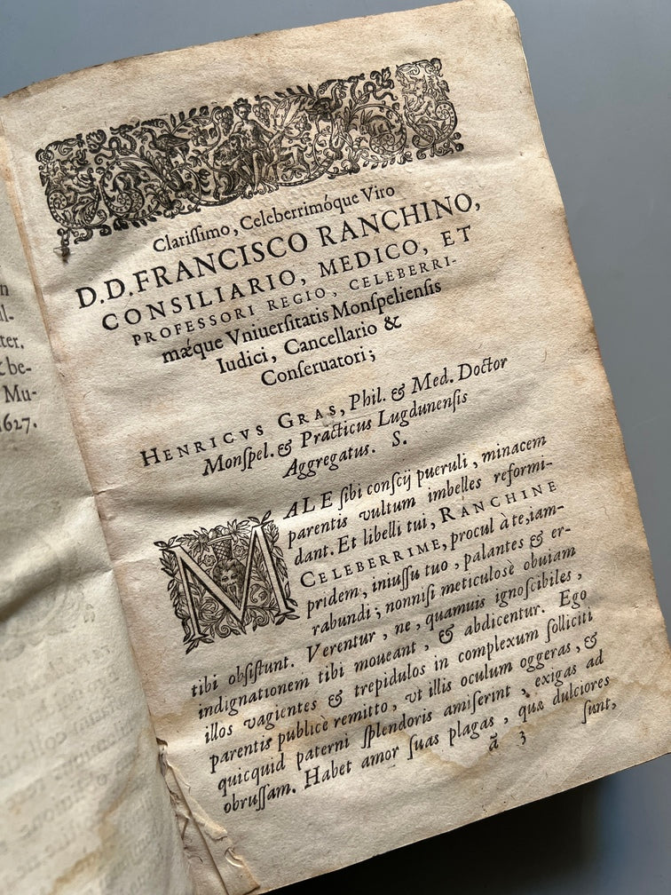 Libro de: Opuscula Medica, Utili, Iocundaque Rerum Varietate Referta... - François Ranchin - Lyon. 1627