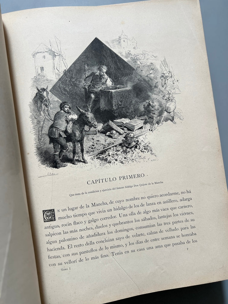 Libro de: Don Quijote De La Mancha - Miguel De Cervantes - Montaner Y Simón, 2 Tomos. 1880- 1883