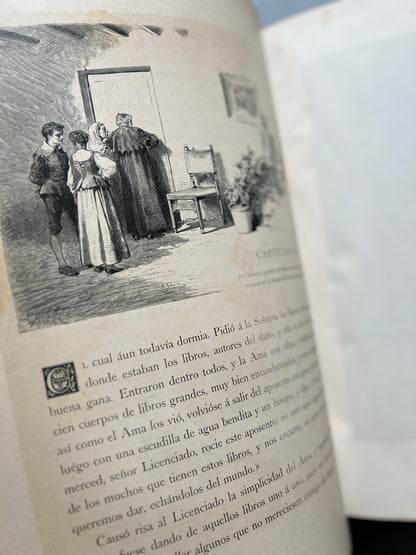 Libro de: Don Quijote De La Mancha - Miguel De Cervantes - Montaner Y Simón, 2 Tomos. 1880- 1883