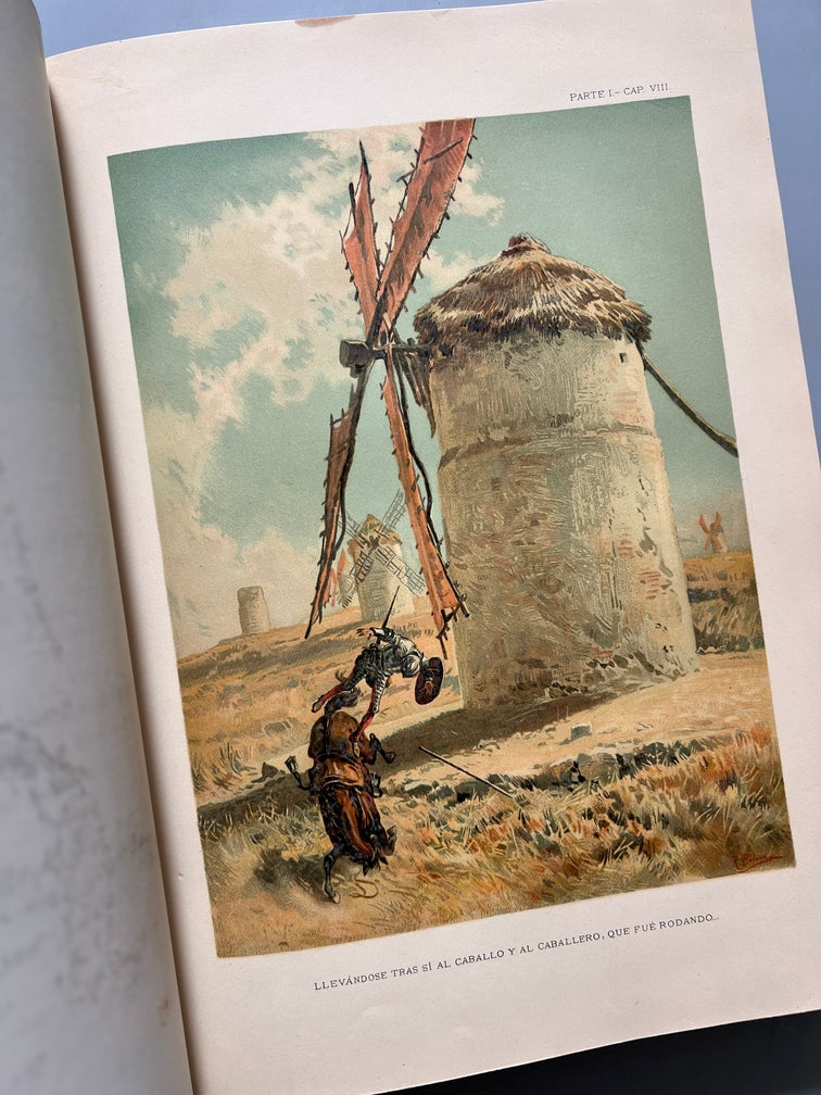 Libro de: Don Quijote De La Mancha - Miguel De Cervantes - Montaner Y Simón, 2 Tomos. 1880- 1883