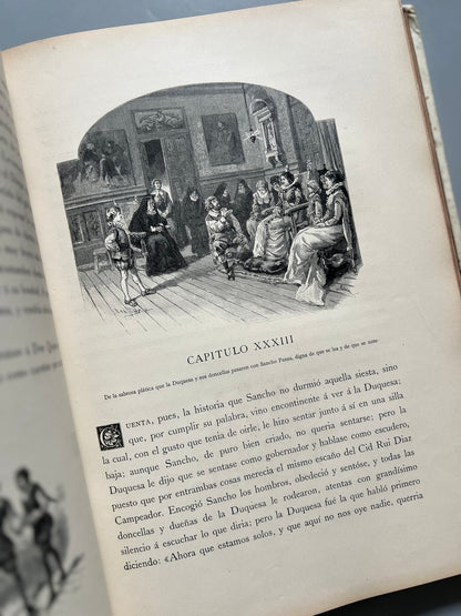 Libro de: Don Quijote De La Mancha - Miguel De Cervantes - Montaner Y Simón, 2 Tomos. 1880- 1883