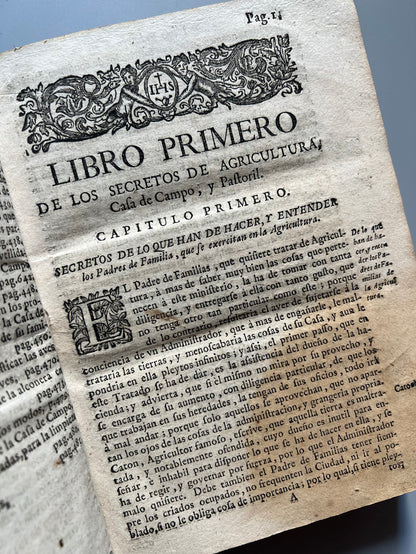 Libro de: Libro De Los Secretos De Agricultura - Miguel Agustí - Madrid: Antonio Sanz Impresor. 1731