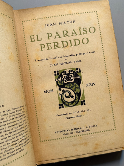 Libro de: El paraíso perdido, John Milton - Editorial Ibérica, 1924