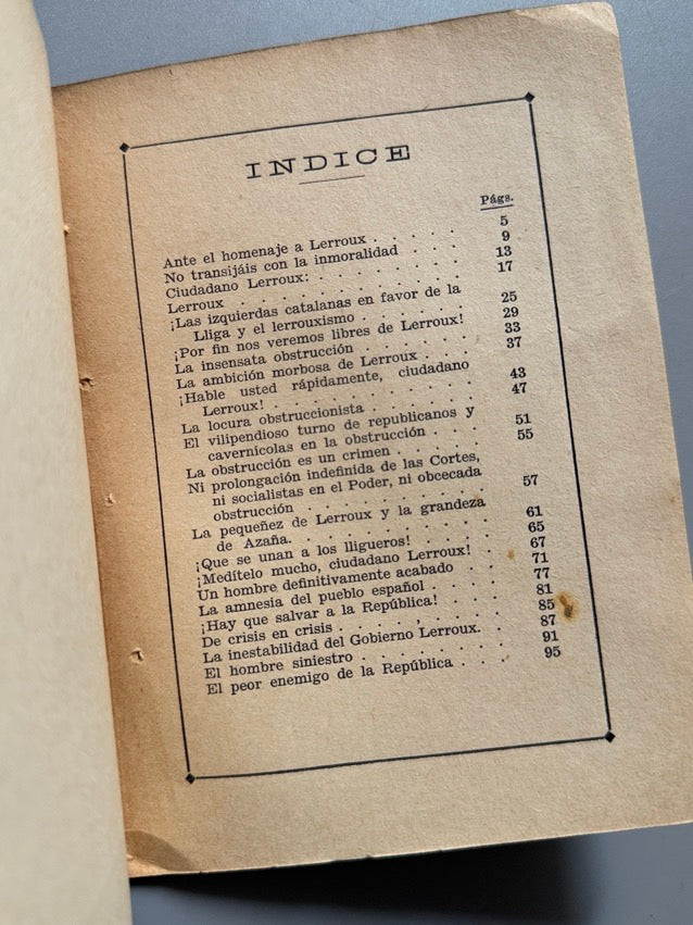 Libro de: El peor enemigo de la república, Jaime Claramunt - Talleres gráficos Esparza, 1934