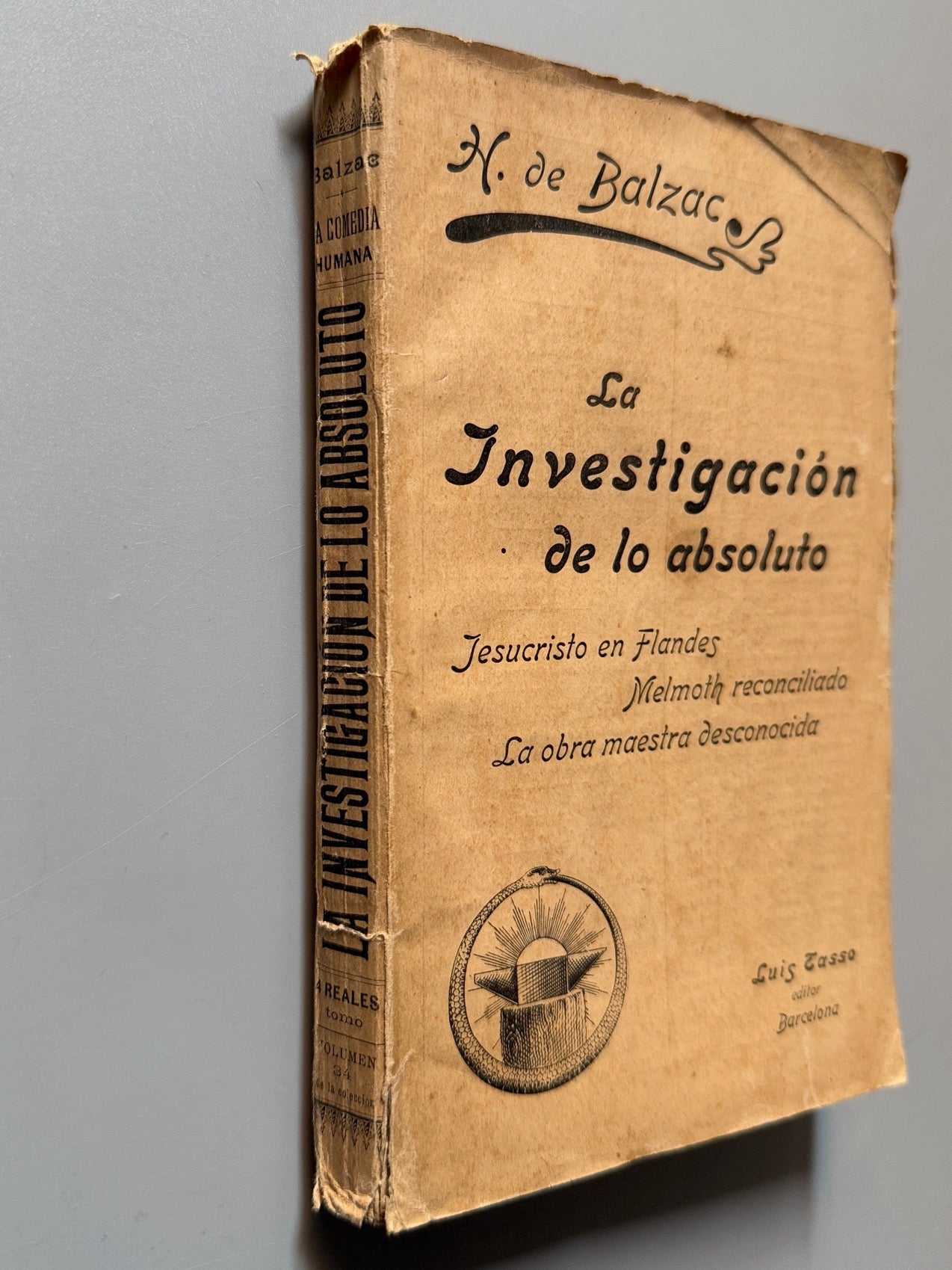 Libro de: La investigación de lo absoluto, Honoré de Balzac - Luis Tasso Editor, ca. 1910