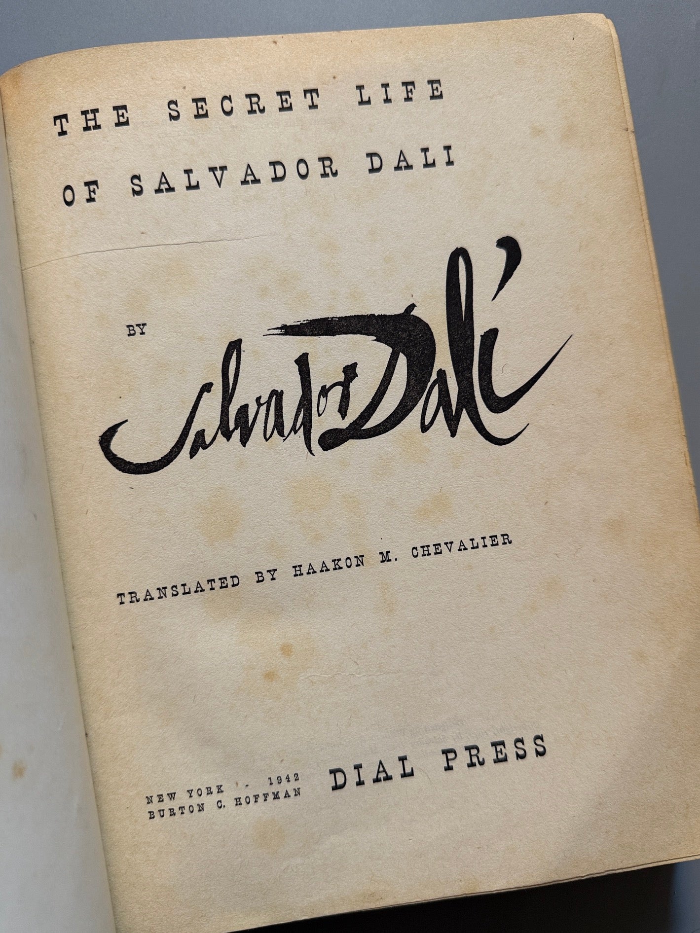 Libro de: The secret life of Salvador Dalí, Salvador Dalí - Dial Press, 1942