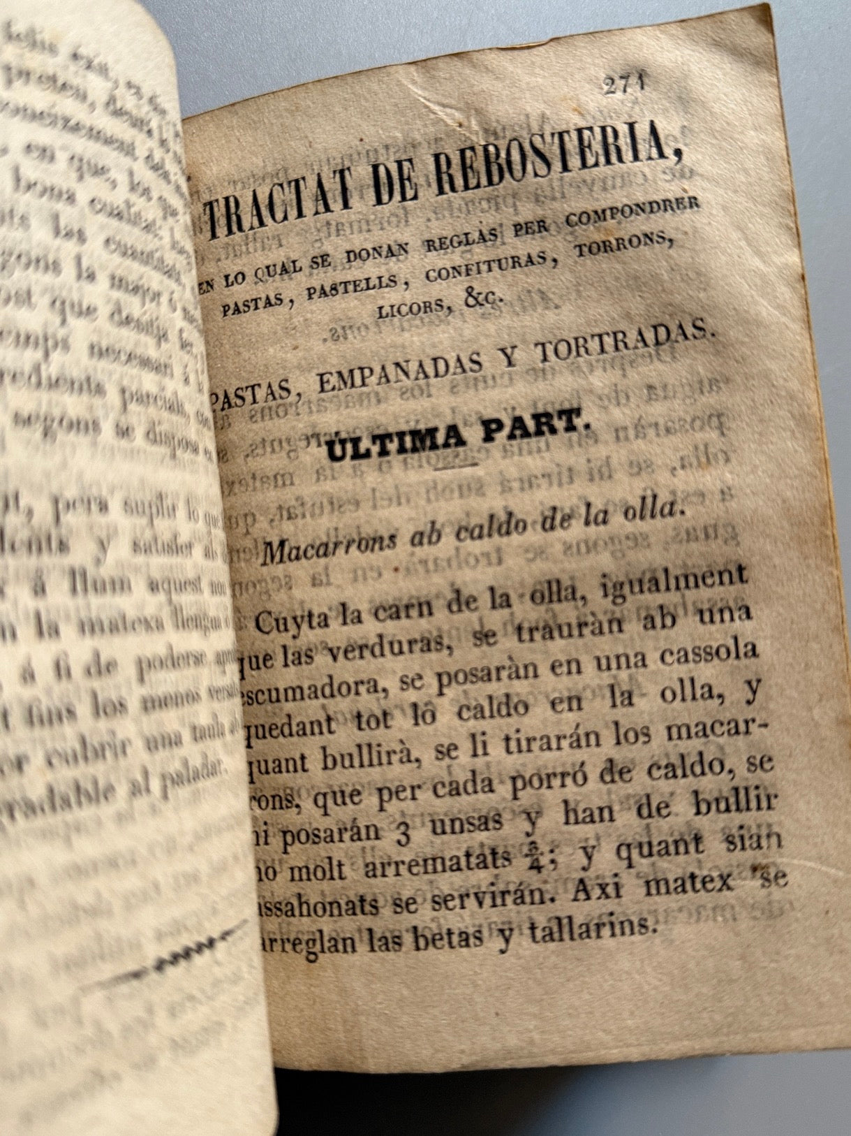 Libro de: La cuynera catalana - Imprenta de la V. Torras, ca. 1870