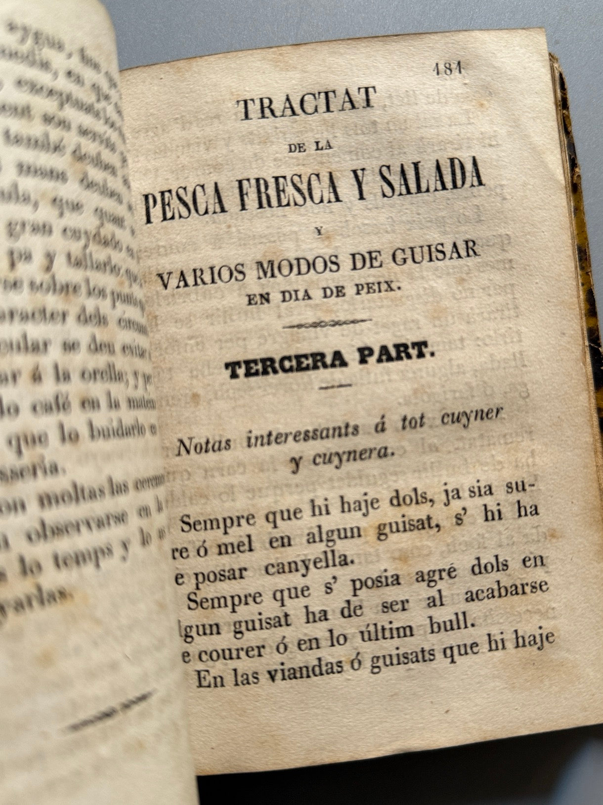 Libro de: La cuynera catalana - Imprenta de la V. Torras, ca. 1870