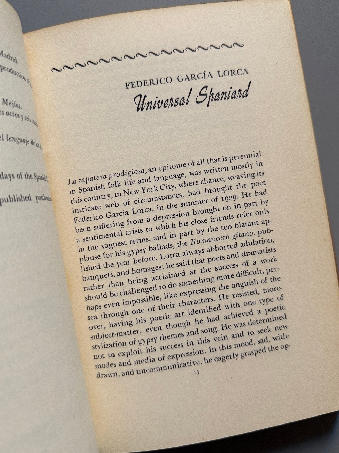 Libro de: La zapatera prodigiosa, Federico García Lorca - W. W. Norton & Company, 1952