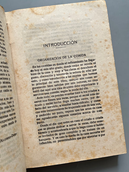 Libro de: De Cocina, María Luisa Alonso-Duro - Imprenta De Jesús López, Ca. 1920