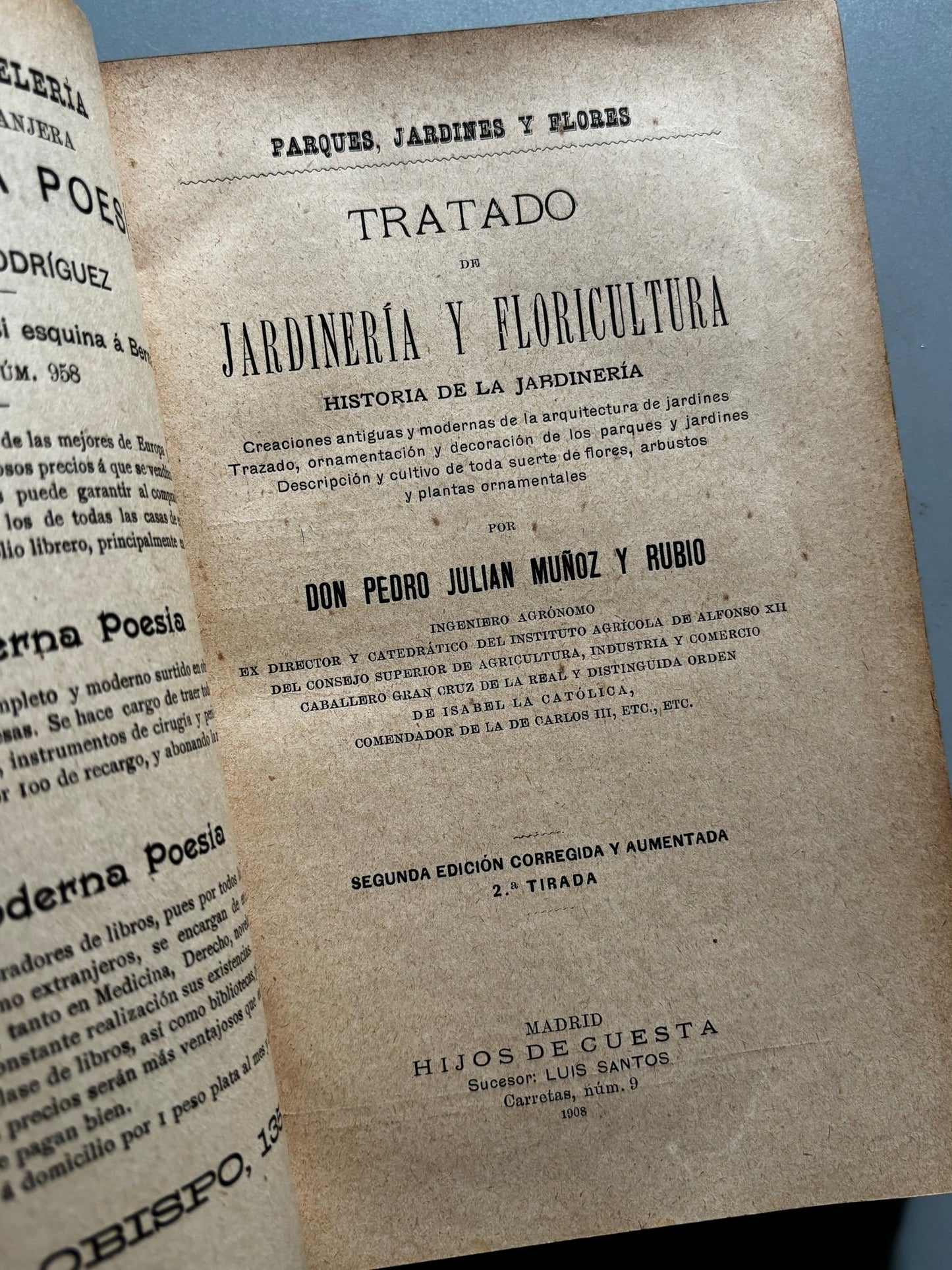 Libro de: Tratado de jardinería y floricultura, Pedro Julian Muñoz y Rubio - Hijos de Cuesta, 1907