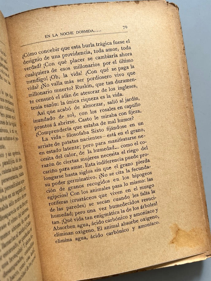 Libro de: En La Noche Dormida..., Emilio Bobadilla (Primera Edición) - Editorial Renacimiento, 1913