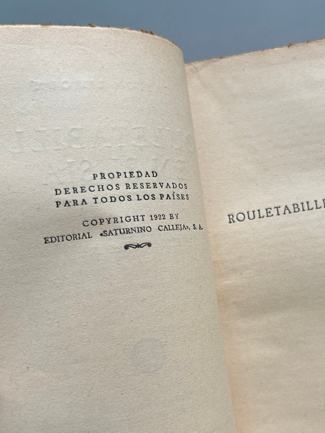 Libro de: Rouletabille En Rusia, Gaston Leroux - Editorial Saturnino Calleja, 1922